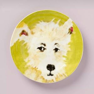 Anthropologie BRAND NEW, Carole Akins Furry Friends Dessert Plate